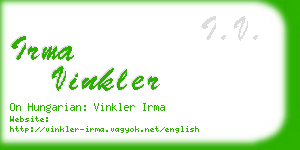 irma vinkler business card